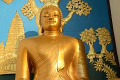 Pokhara World Peace Pagoda 09 Statue Of Buddha At Buddhagaya Close Up